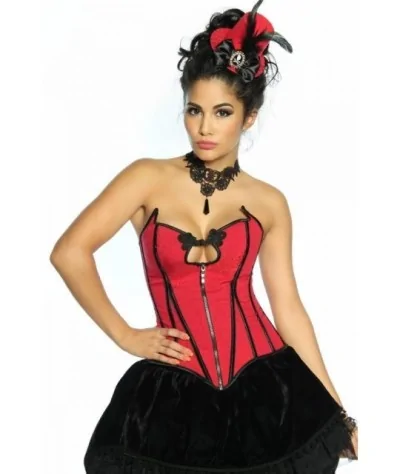 Burlesque-Kostüm schwarz-rot