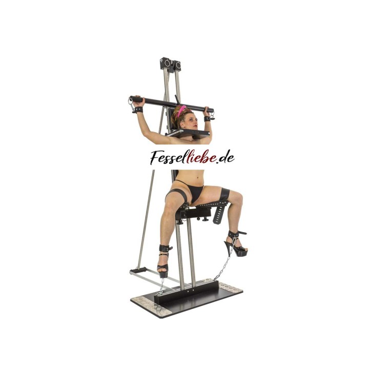 Wood And Steel Tower Set mit V-Sitz, Pranger und Lehnpolstern | Fesselliebe.de
