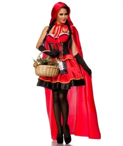 Sexy Rotkäppchen Kostüm Rot-Schwarz bestellen - Dessou24