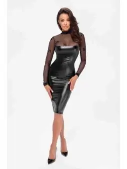 Halblanges Powerwetlook Kleid mit Tüll F310 von Noir Handmade bestellen - Dessou24