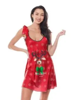 Rotes Weihnachtskleid mit Rentier von Anais Apparel bestellen - Dessou24
