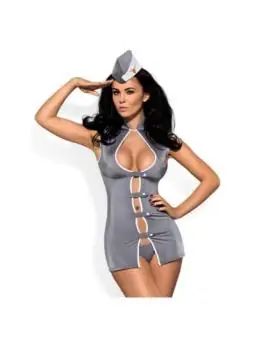 Stewardess 3er Kostüm Grau von Obsessive bestellen - Dessou24