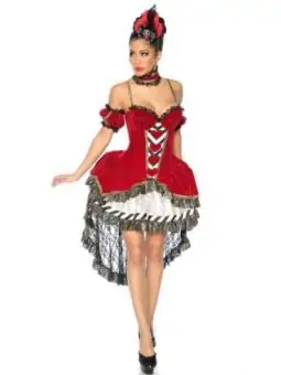 Alice-im-Wunderland-Kostüm rot/schwarz/weiß bestellen - Dessou24