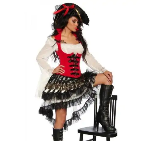 Piratenkostüm rot/schwarz