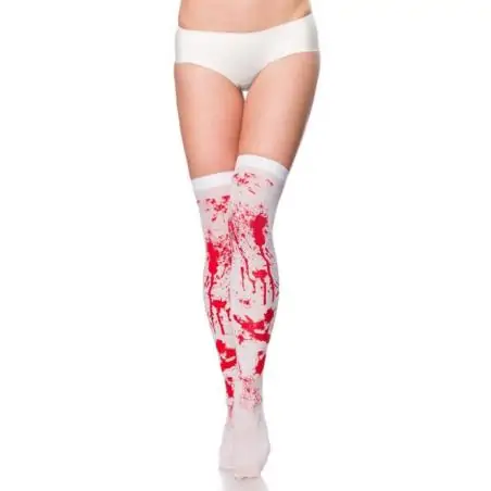 Blut-Stockings weiß/rot