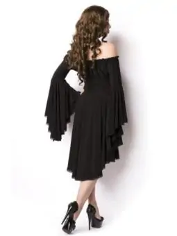 schulterfreies Kleid schwarz/rosa von Belsira