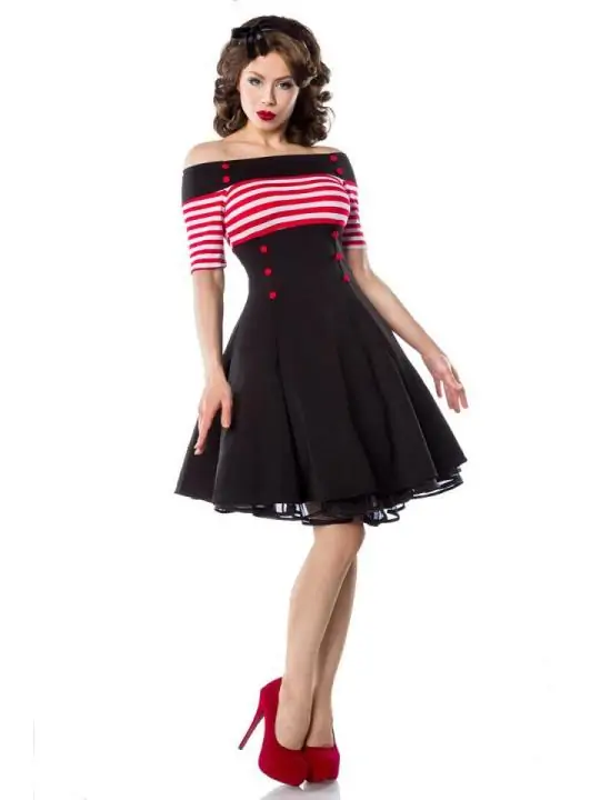 Vintage-Kleid schwarz/rot/weiß von Belsira