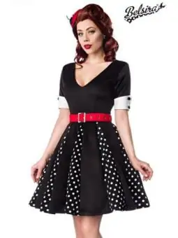 Godet-Kleid schwarz/weiß/rot von Belsira bestellen - Dessou24