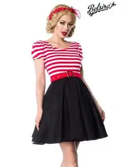 Jersey Kleid schwarz/weiß/rot von Belsira bestellen - Dessou24