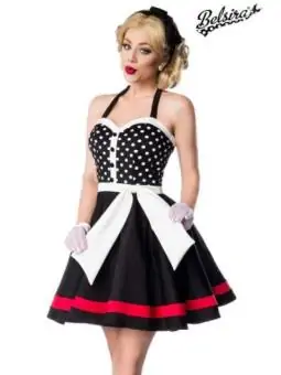 Neckholder Kleid schwarz/weiß/rot von Belsira bestellen - Dessou24