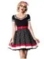 Kleid mit Gürtel schwarz/weiß/rot von Belsira