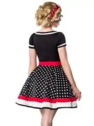 Kleid mit Gürtel schwarz/weiß/rot von Belsira