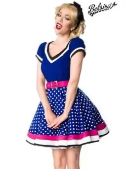 Kleid mit Gürtel blau/rosa/weiß von Belsira bestellen - Dessou24
