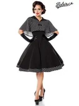 Swing-Kleid mit Cape schwarz/weiß von Belsira bestellen - Dessou24
