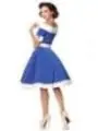 schulterfreies Swing-Kleid blau/weiß von Belsira