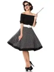schulterfreies Swing-Kleid schwarz/weiß von Belsira bestellen - Dessou24