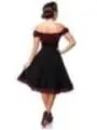Schulterfreies Swing-Kleid Schwarz/Rot von Belsira