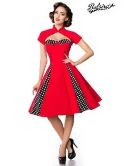 Vintage-Kleid mit Bolero rot/schwarz/weiß von Belsira bestellen - Dessou24