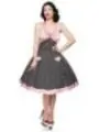 Vintage-Swing-Kleid Schwarz/Weiß/Rosa von Belsira