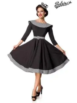 Premium Vintage Swing-Kleid schwarz/weiß von Belsira bestellen - Dessou24