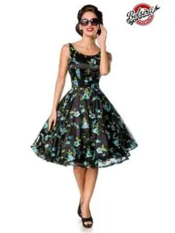 Belsira Premium Vintage Blumenkleid schwarz/blau von Belsira bestellen - Dessou24
