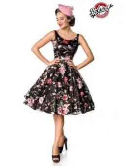 Belsira Premium Vintage Blumenkleid schwarz/rosa von Belsira bestellen - Dessou24