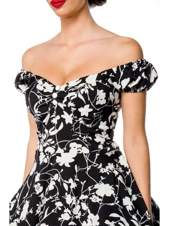 schulterfreies Kleid schwarz/weiß von Belsira bestellen - Dessou24