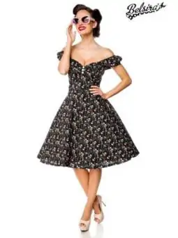schulterfreies Kleid schwarz/rosa von Belsira bestellen - Dessou24