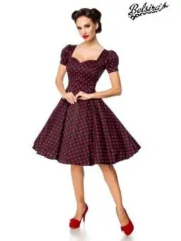 Kleid mit Puffärmeln schwarz/rot von Belsira bestellen - Dessou24