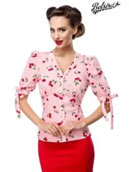 Bluse mit Kirschenmuster rosa von Belsira bestellen - Dessou24