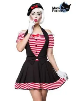 Pantomimenkostüm: Sexy Mime schwarz/rot/weiß von Mask Paradise bestellen - Dessou24