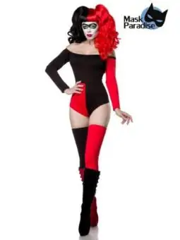 Harley-Kostüm: Crazy Harley rot/schwarz von Mask Paradise bestellen - Dessou24