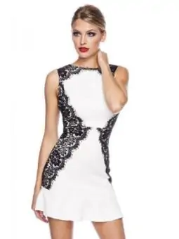 Kleid mit Spitze weiß/schwarz bestellen - Dessou24