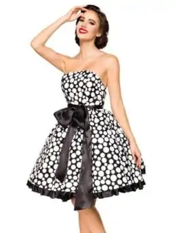 SONDERPOSTEN Vintage-Bandeau-Kleid schwarz/weiß von Belsira bestellen - Dessou24