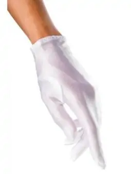 Satin-Handschuhe Kurz Weiß