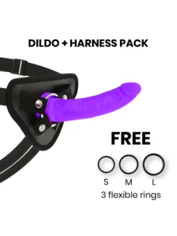 Strap-On Harness + Dildo Lila Silikon 17 X 3cm von Deltaclub bestellen - Dessou24