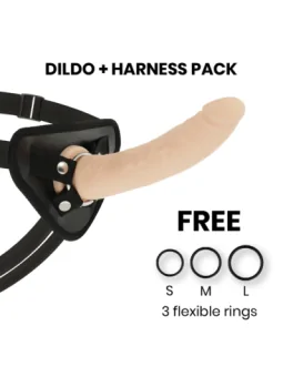 Strap-On Harness + Dildo Hautfarben Silikon 20 X 4cm von Deltaclub bestellen - Dessou24