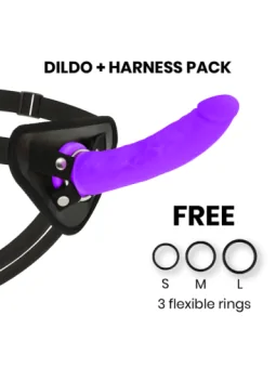 Strap-On Harness + Lila Silikondildo 20 X 4cm von Deltaclub bestellen - Dessou24