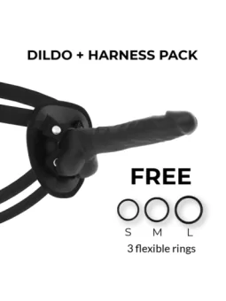 Harness + beweglicher Silikondildo 19,5 cm schwarz von Cock Miller bestellen - Dessou24