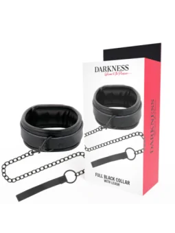 Full Schwarz Halsband mit Leine von Darkness Bondage bestellen - Dessou24
