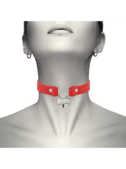 Handgefertigtes Halsband Keys Heart - Rot von Coquette Accessories bestellen - Dessou24