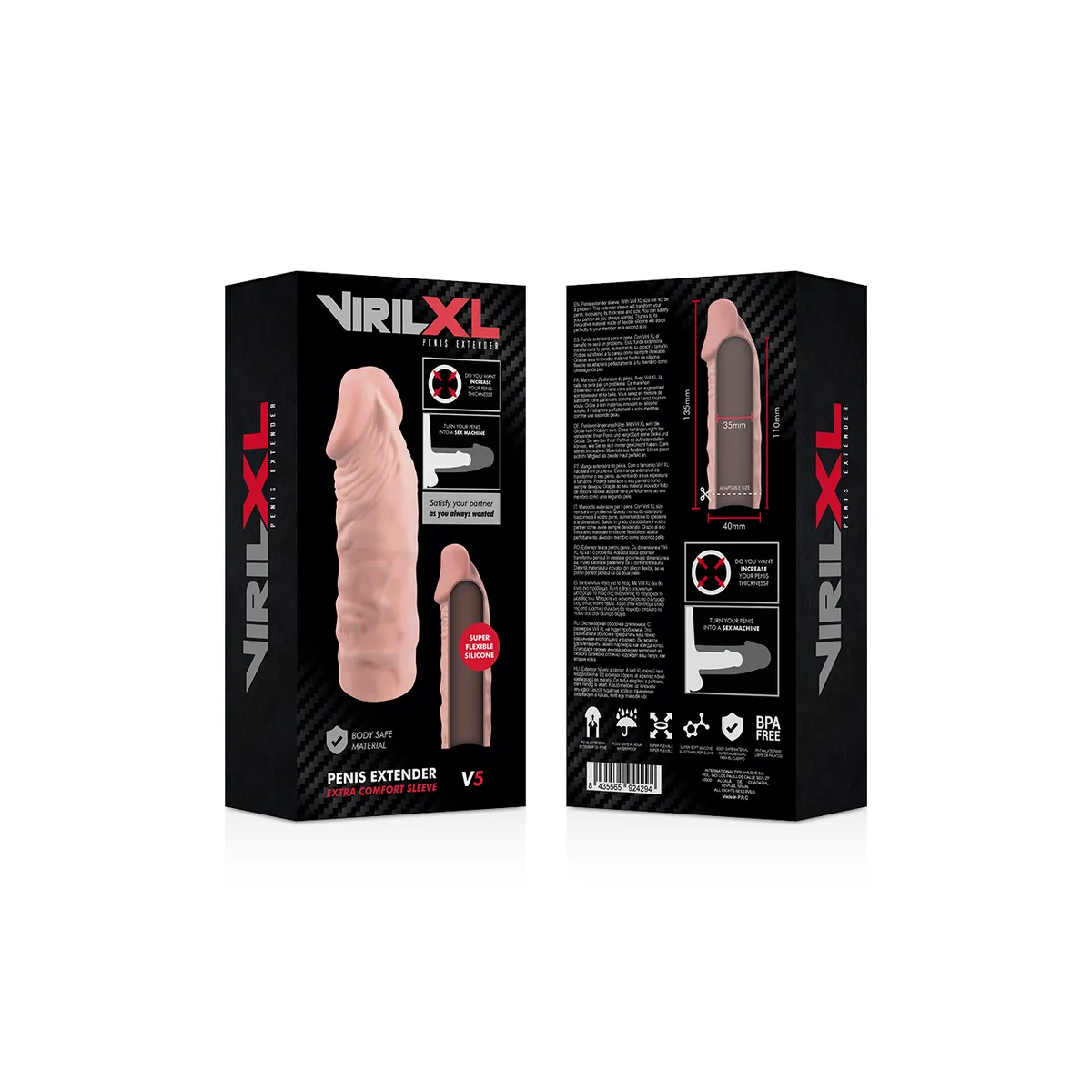 Penis Verlängerung Extra Comfort Sleeve V5 Hautfarben von VirilXL | Fesselliebe.de