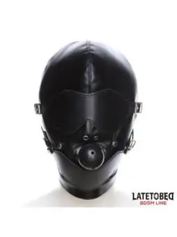 Sklavenhaube mit Augenmaske, Atmungsaktivem Knebelball und Verstellbarem Mund von Latetobed BDSM Line bestellen - Dessou24