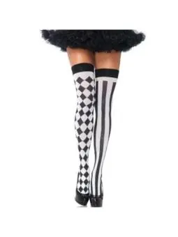 Schwarz/Weiße Arlequin Hohe Socken von Leg Avenue Hosiery bestellen - Dessou24