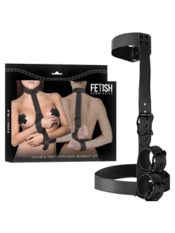 Kragen und Handgelenkmanschetten-Körperfessel-Set von Fetish Submissive Bondage bestellen - Dessou24