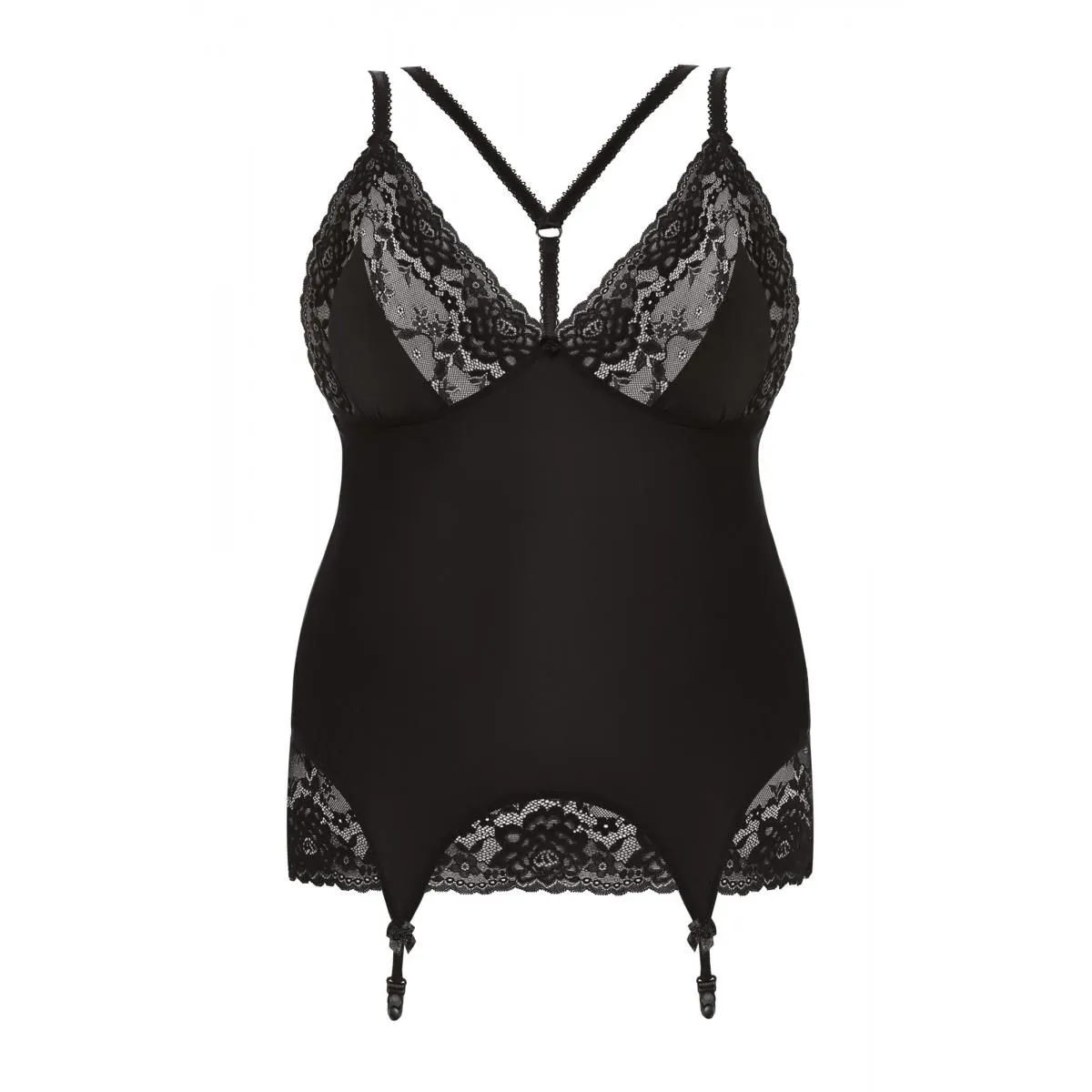 ♥ Schwarzes Strapshemd Kiri von Anais Apparel Plus Size ♥ kaufen | Fesselliebe