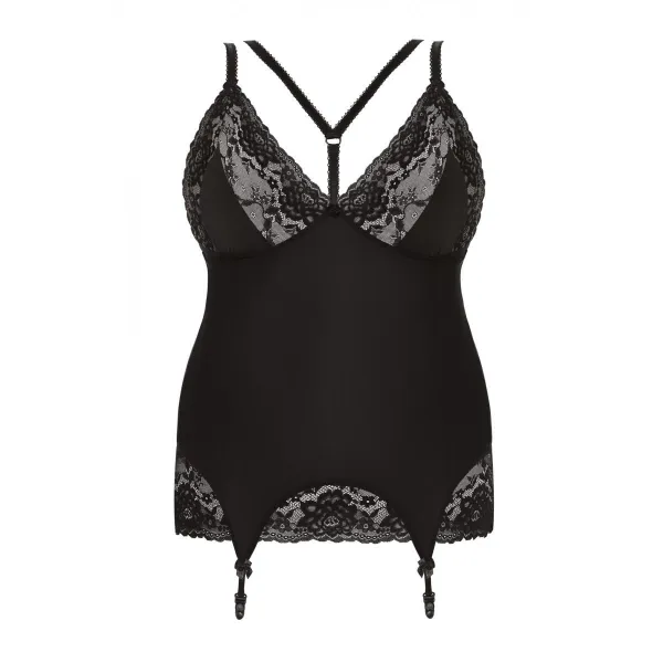 ♥ Schwarzes Strapshemd Kiri von Anais Apparel Plus Size ♥ kaufen | Fesselliebe