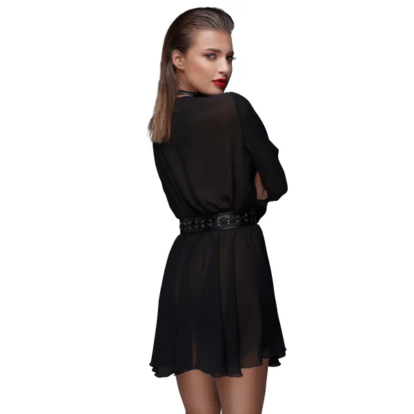 Schwarzes Chiffon Minikleid mit Choker F150 | Fesselliebe.de