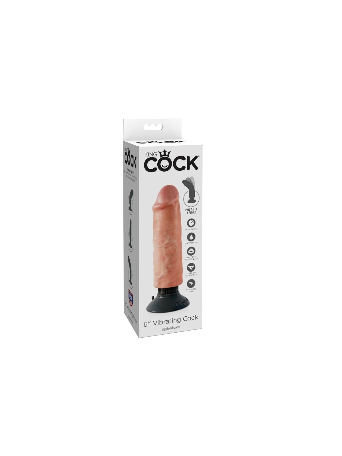 King Cock - 6 - 15,24 Cm Vibrierender Cock Flesh von King Cock