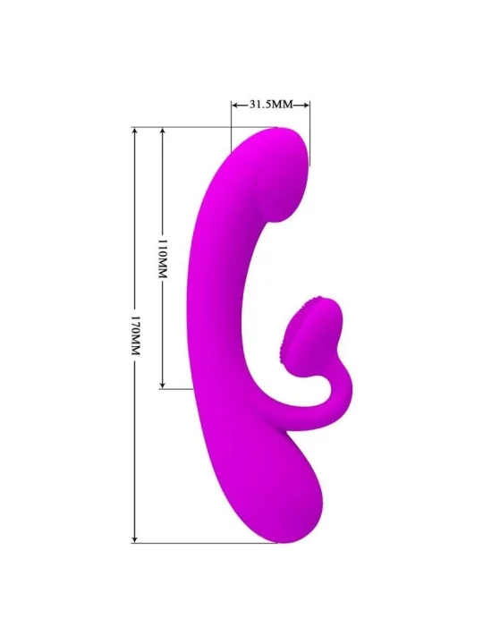 Vibrator und Klitoris-Sauger aus violettem Silikon von Pretty Love Flirtation